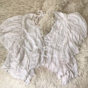 FREEPEOPLE white flowy shirt
